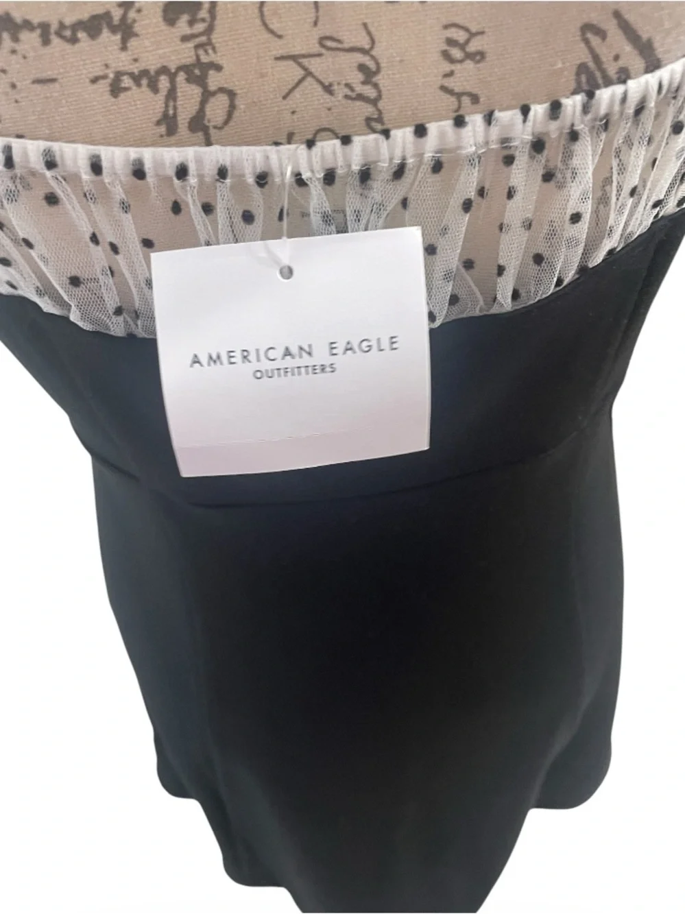 NWT American Eagle Polka Dot Mesh Mini Dress | Size Medium 🖤🤍 - Picture 10 of 13
